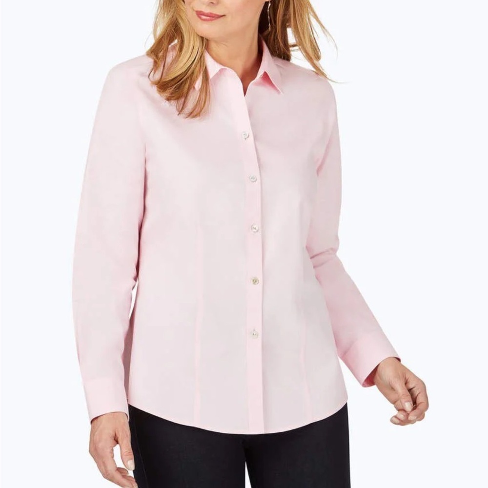 Foxcroft Light Pink Button-Down Shirt